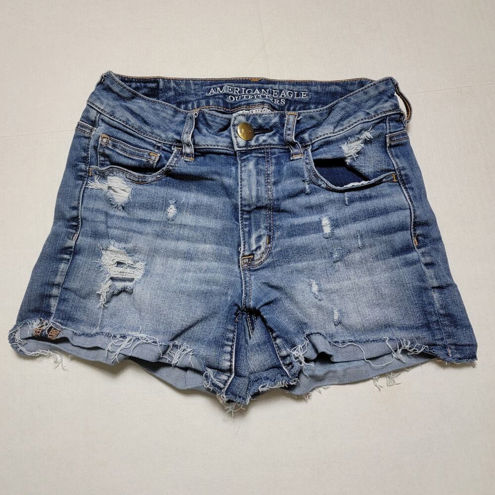 American Eagle Hi Rise Distressed Shorts SZ 4